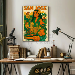 San Jose Vibrancy Vintage Travel Theme Poster PosterGoat