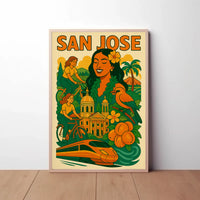 San Jose Vibrancy Vintage Travel Theme Poster PosterGoat