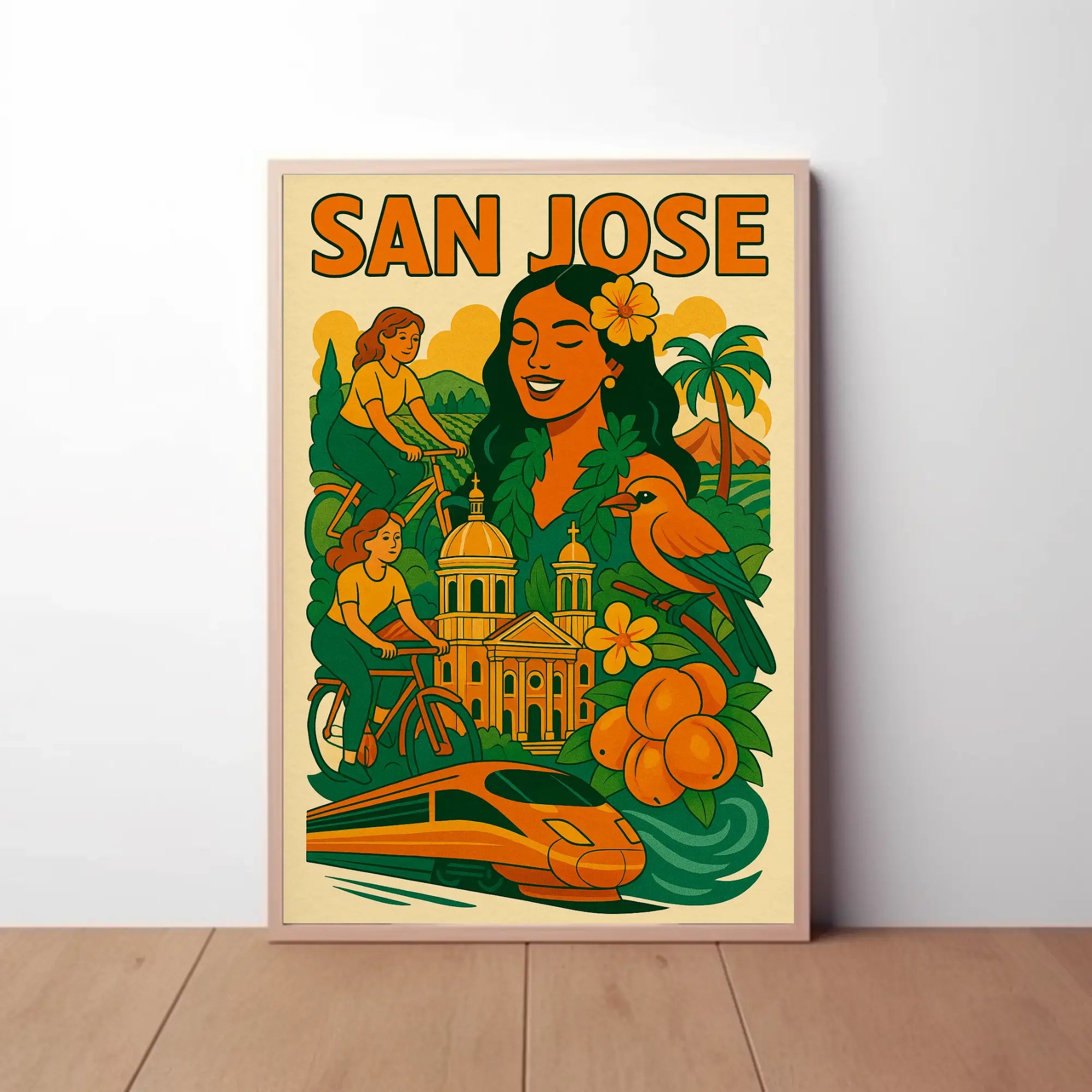 San Jose Vibrancy Vintage Travel Theme Poster PosterGoat