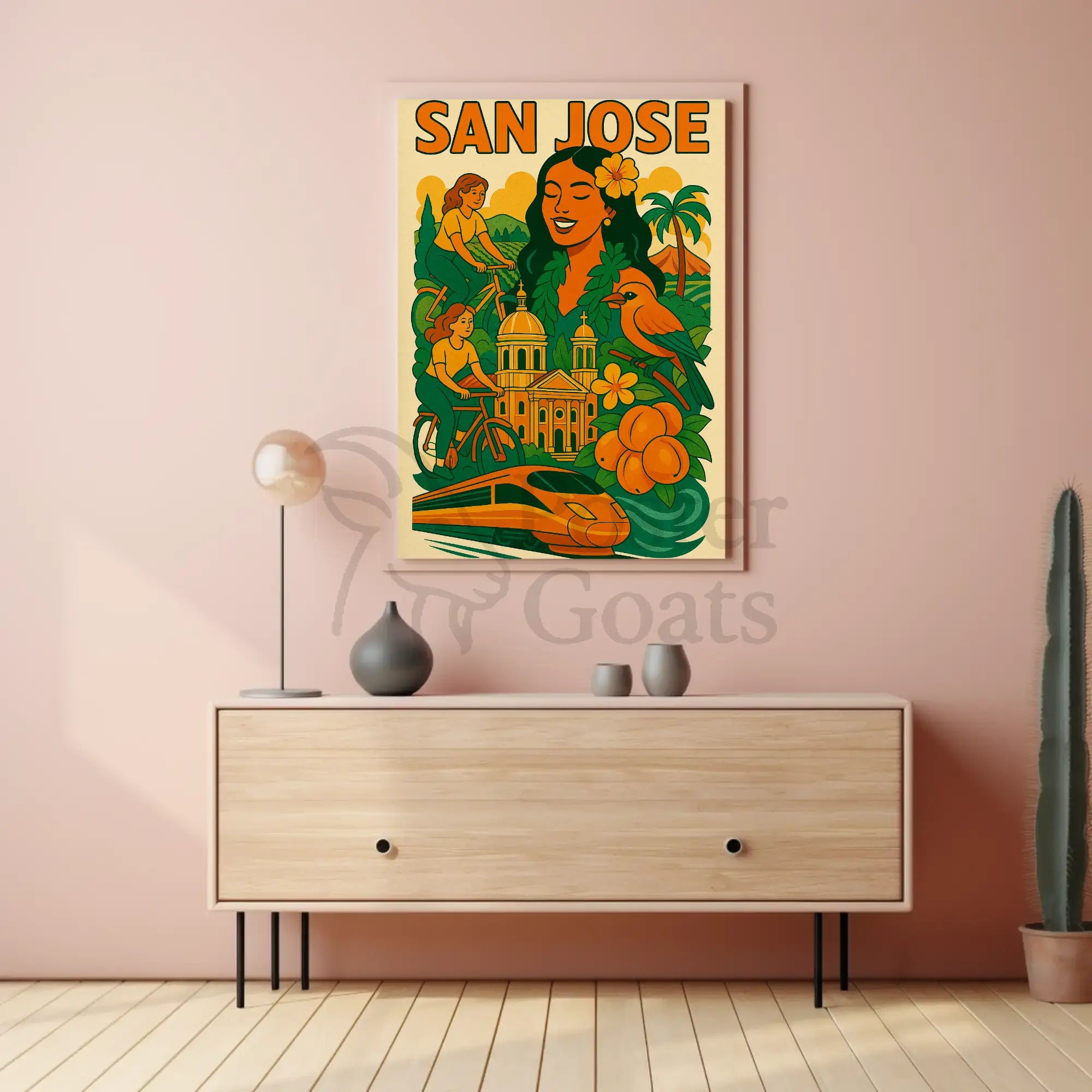 San Jose Vibrancy Vintage Travel Theme Poster PosterGoat