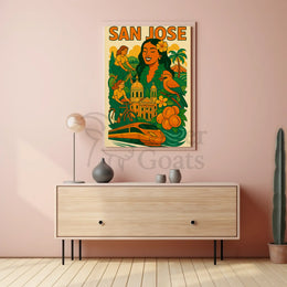 San Jose Vibrancy Vintage Travel Theme Poster PosterGoat