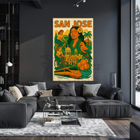 San Jose Vibrancy Vintage Travel Theme Poster PosterGoat