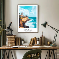 San Juan Coastal View Travel Poster PosterGoat