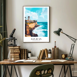 San Juan Coastal View Travel Poster PosterGoat