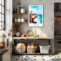 San Juan Coastal View Travel Poster PosterGoat