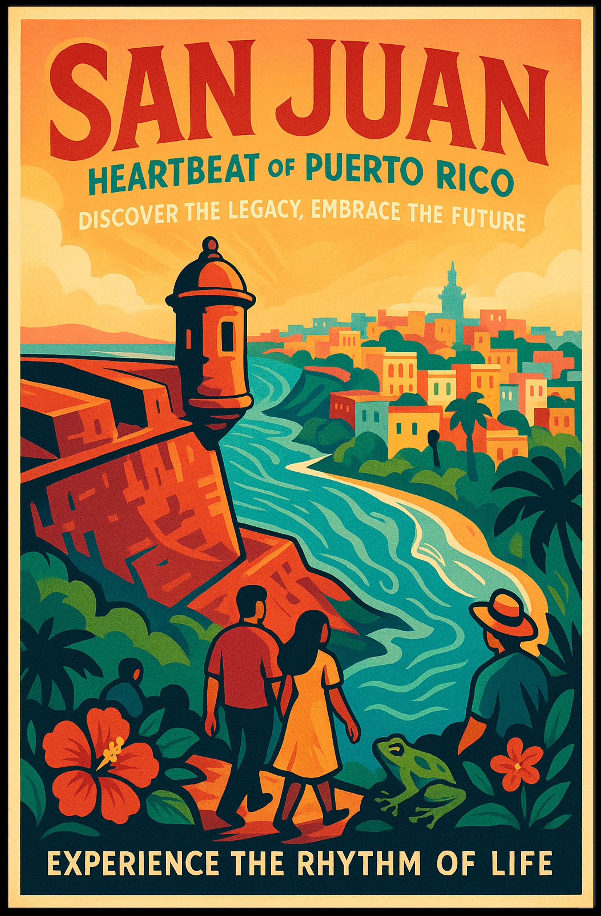 San Juan Heartbeat of Puerto Rico Poster PosterGoat