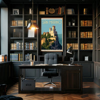 San Marino Fortress Vintage Travel Poster PosterGoat