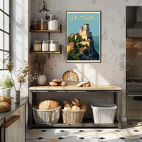 San Marino Fortress Vintage Travel Poster PosterGoat