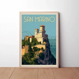 San Marino Fortress Vintage Travel Poster PosterGoat