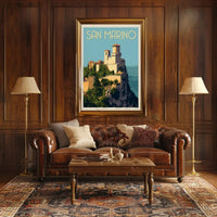 San Marino Fortress Vintage Travel Poster PosterGoat