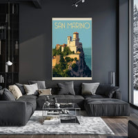 San Marino Fortress Vintage Travel Poster PosterGoat