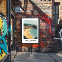 San Sebastian Beach Cityscape Travel Poster PosterGoat