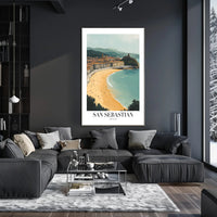 San Sebastian Beach Cityscape Travel Poster PosterGoat