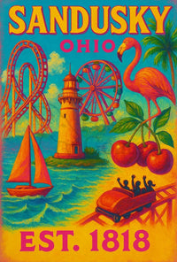 Sandusky Ohio Retro Travel Experience Travel Poster PosterGoat