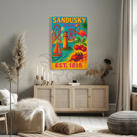 Sandusky Ohio Retro Travel Experience Travel Poster PosterGoat
