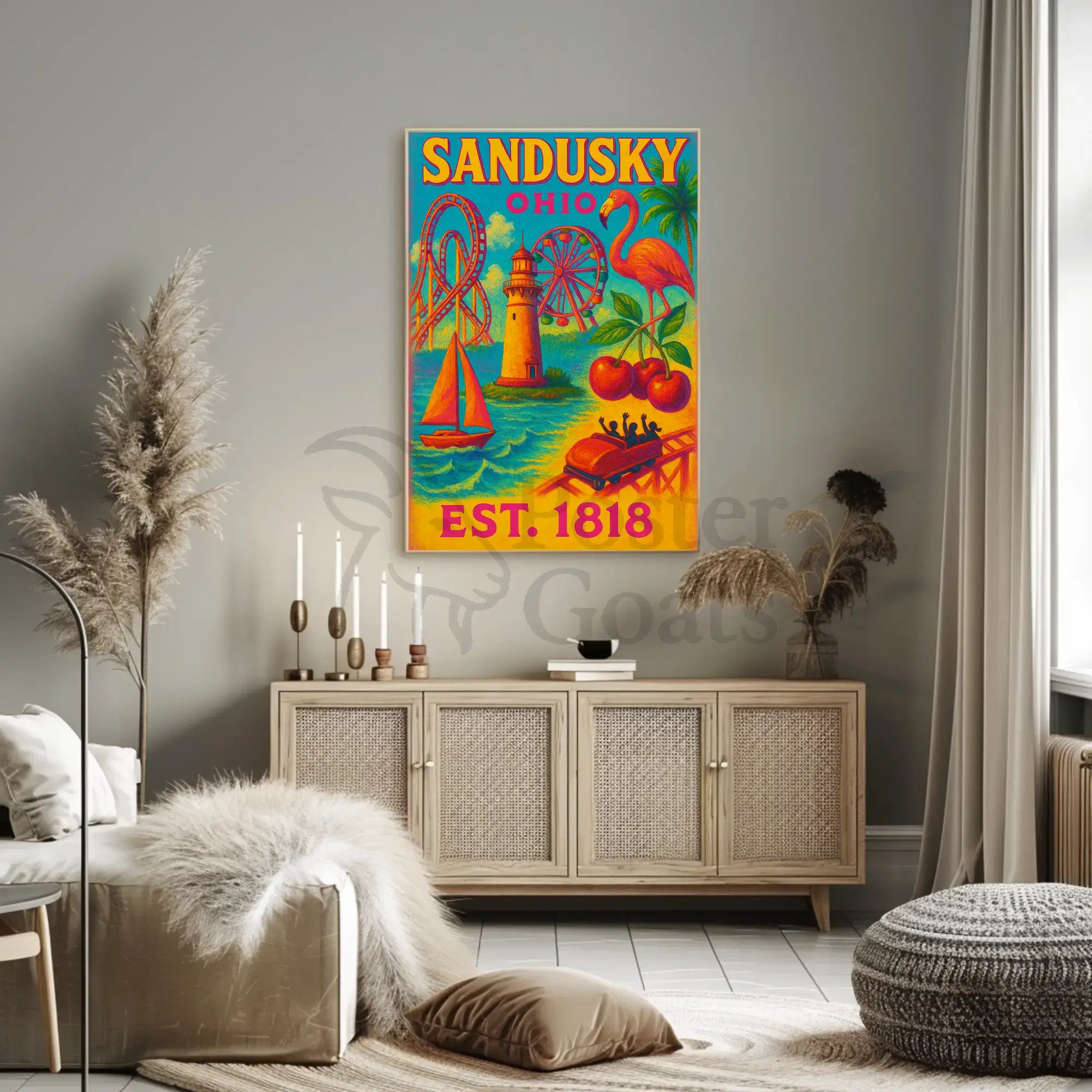 Sandusky Ohio Retro Travel Experience Travel Poster PosterGoat