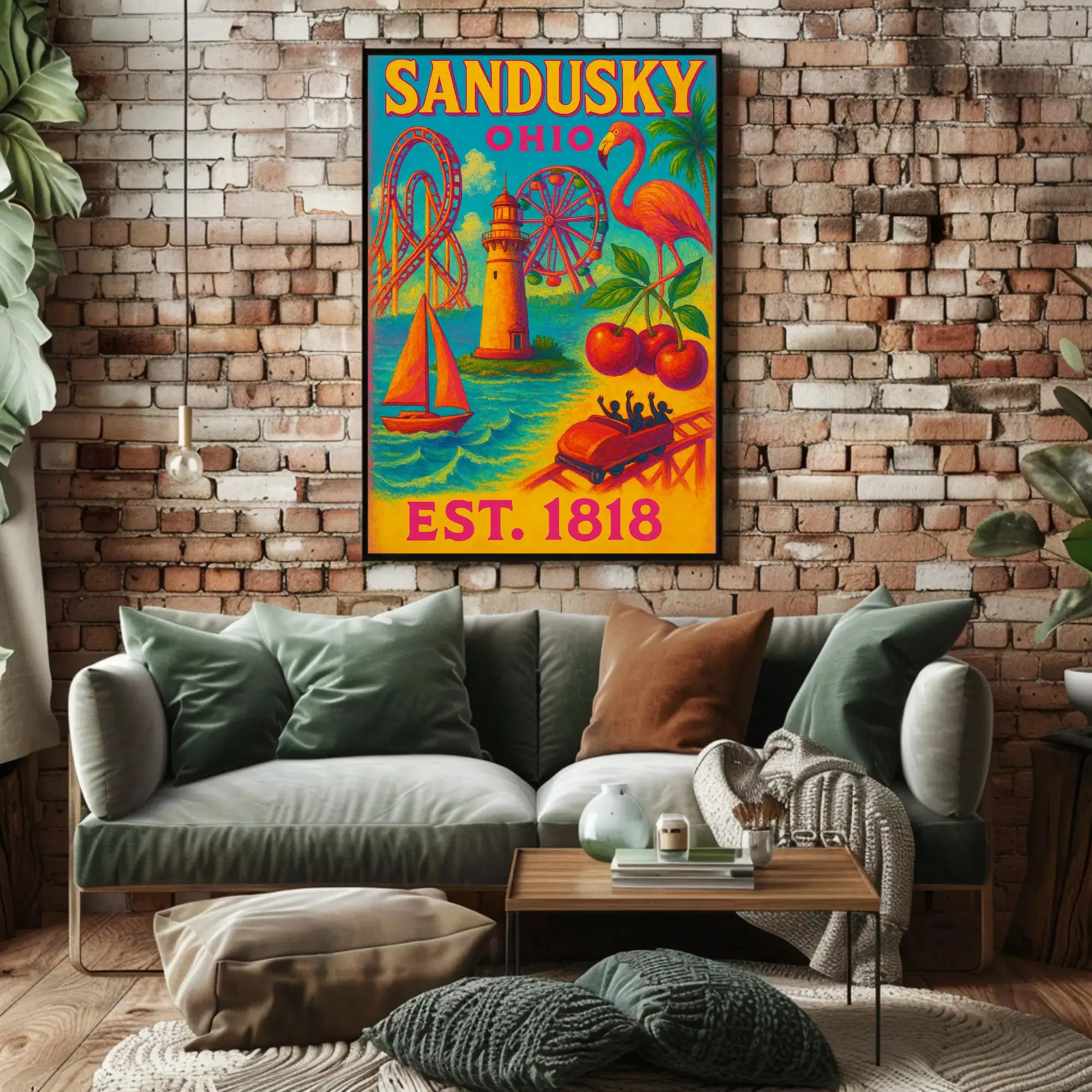 Sandusky Ohio Retro Travel Experience Travel Poster PosterGoat