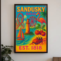 Sandusky Ohio Retro Travel Experience Travel Poster PosterGoat