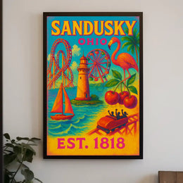 Sandusky Ohio Retro Travel Experience Travel Poster PosterGoat