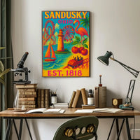 Sandusky Ohio Retro Travel Experience Travel Poster PosterGoat
