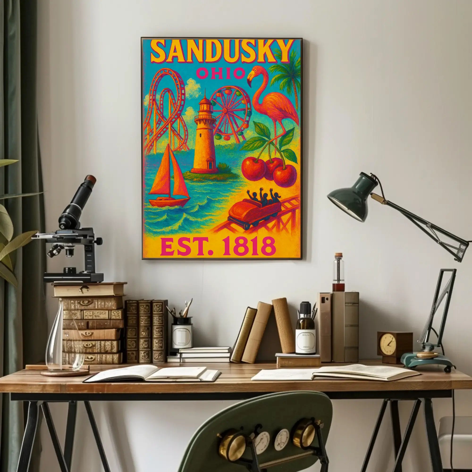 Sandusky Ohio Retro Travel Experience Travel Poster PosterGoat