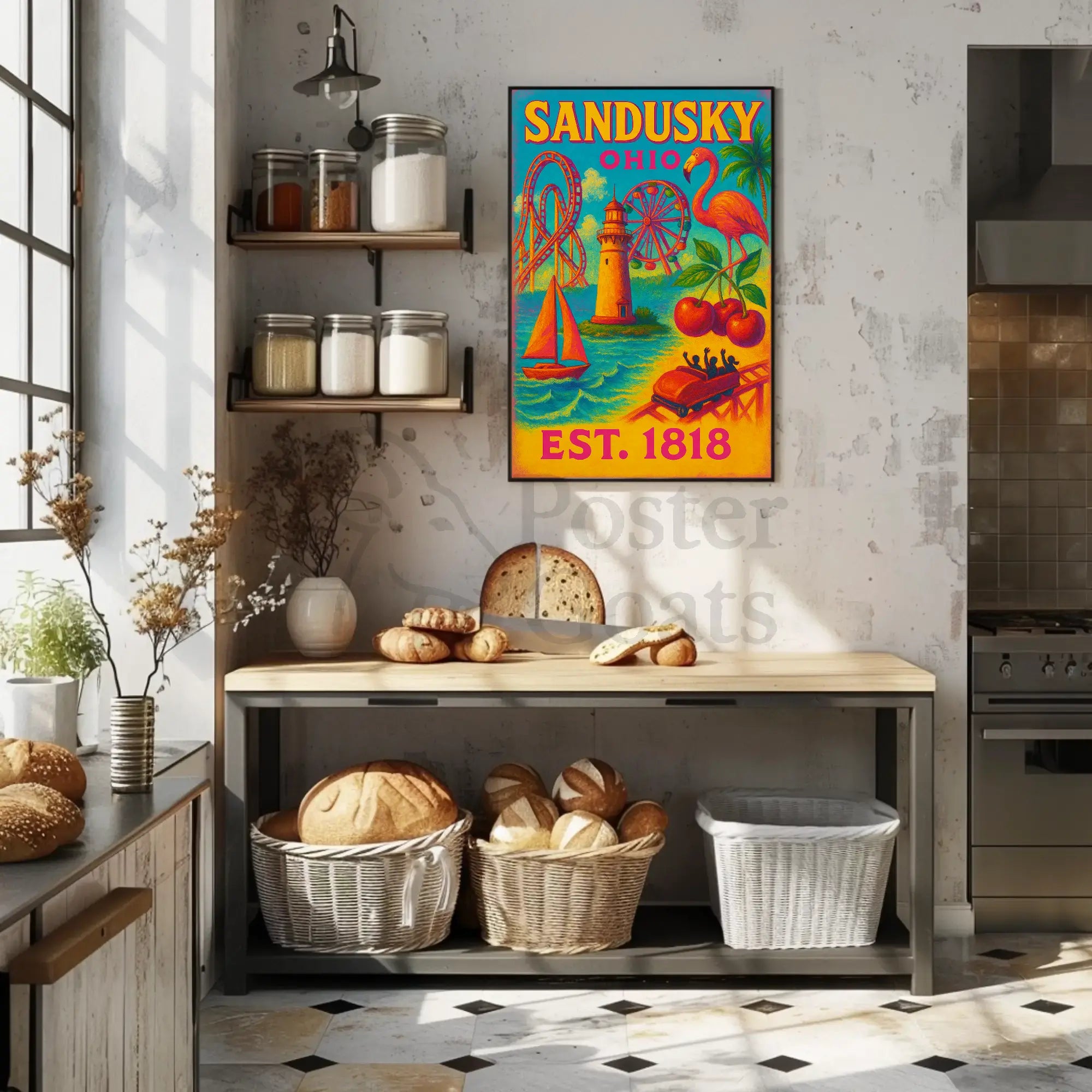 Sandusky Ohio Retro Travel Experience Travel Poster PosterGoat