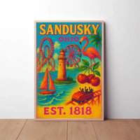 Sandusky Ohio Retro Travel Experience Travel Poster PosterGoat