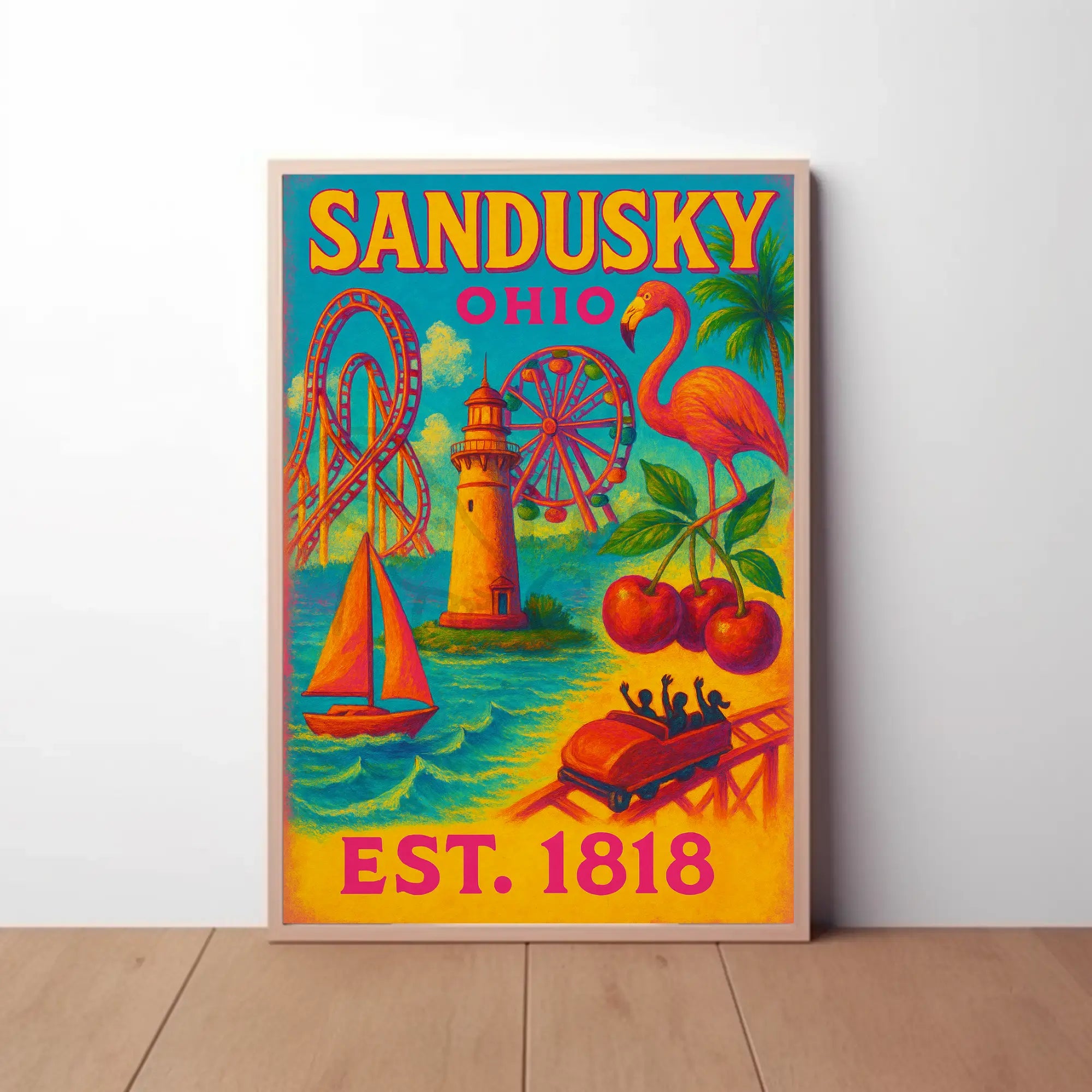 Sandusky Ohio Retro Travel Experience Travel Poster PosterGoat