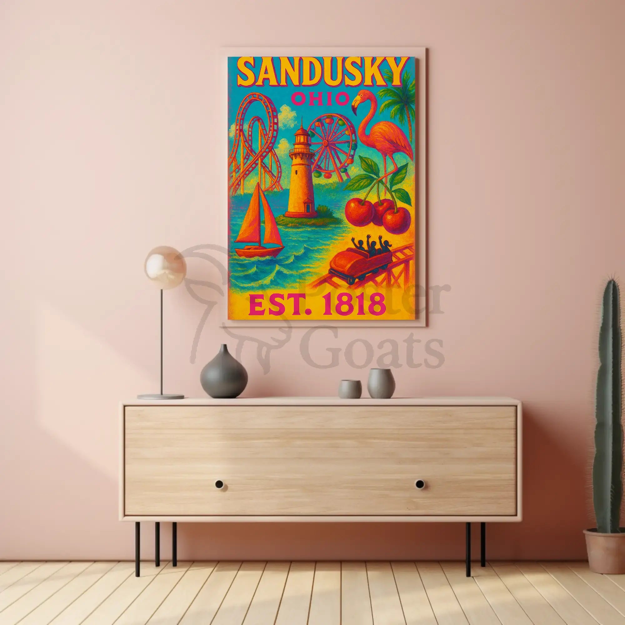 Sandusky Ohio Retro Travel Experience Travel Poster PosterGoat