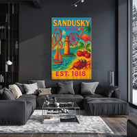 Sandusky Ohio Retro Travel Experience Travel Poster PosterGoat