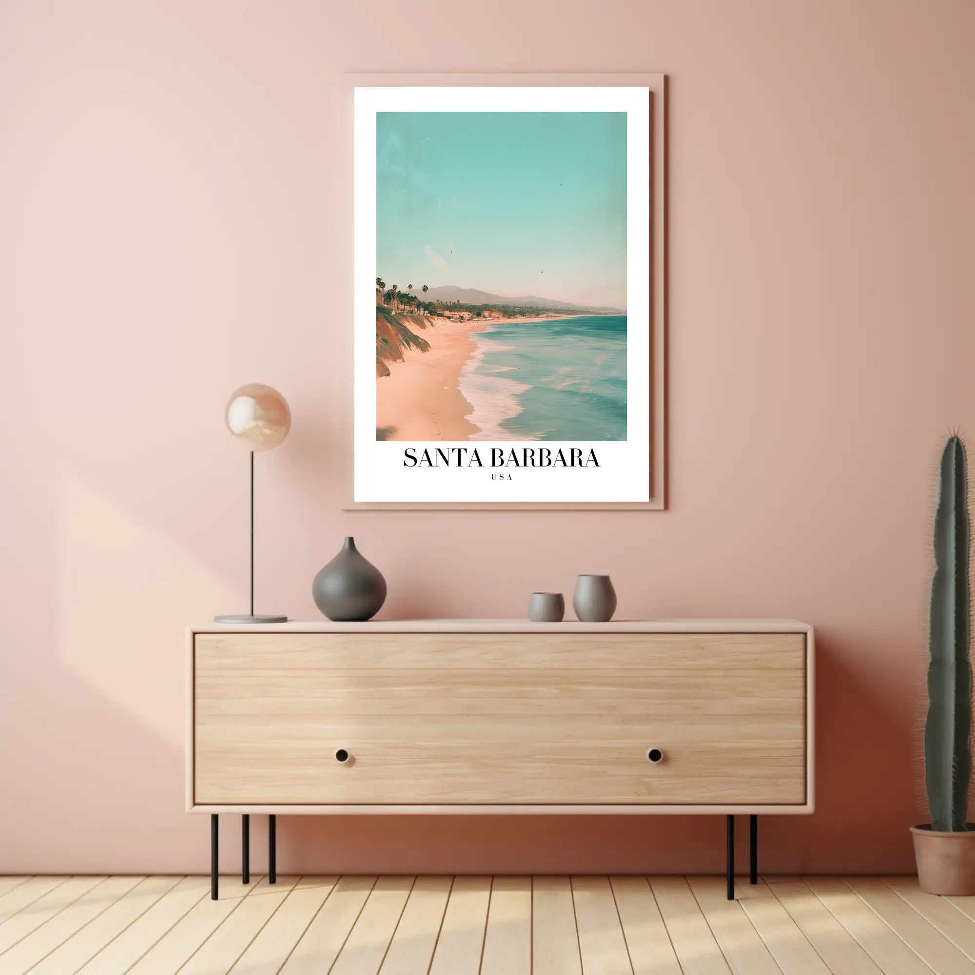 Santa Barbara Beach Scenic Travel Poster PosterGoat