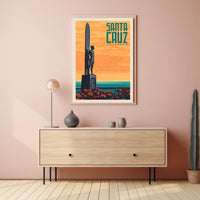 Santa Cruz Surf Culture Retro Travel Poster PosterGoat
