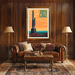 Santa Cruz Surf Culture Retro Travel Poster PosterGoat