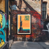 Santa Cruz Surf Culture Retro Travel Poster PosterGoat