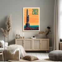 Santa Cruz Surf Culture Retro Travel Poster PosterGoat