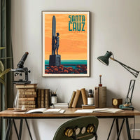 Santa Cruz Surf Culture Retro Travel Poster PosterGoat