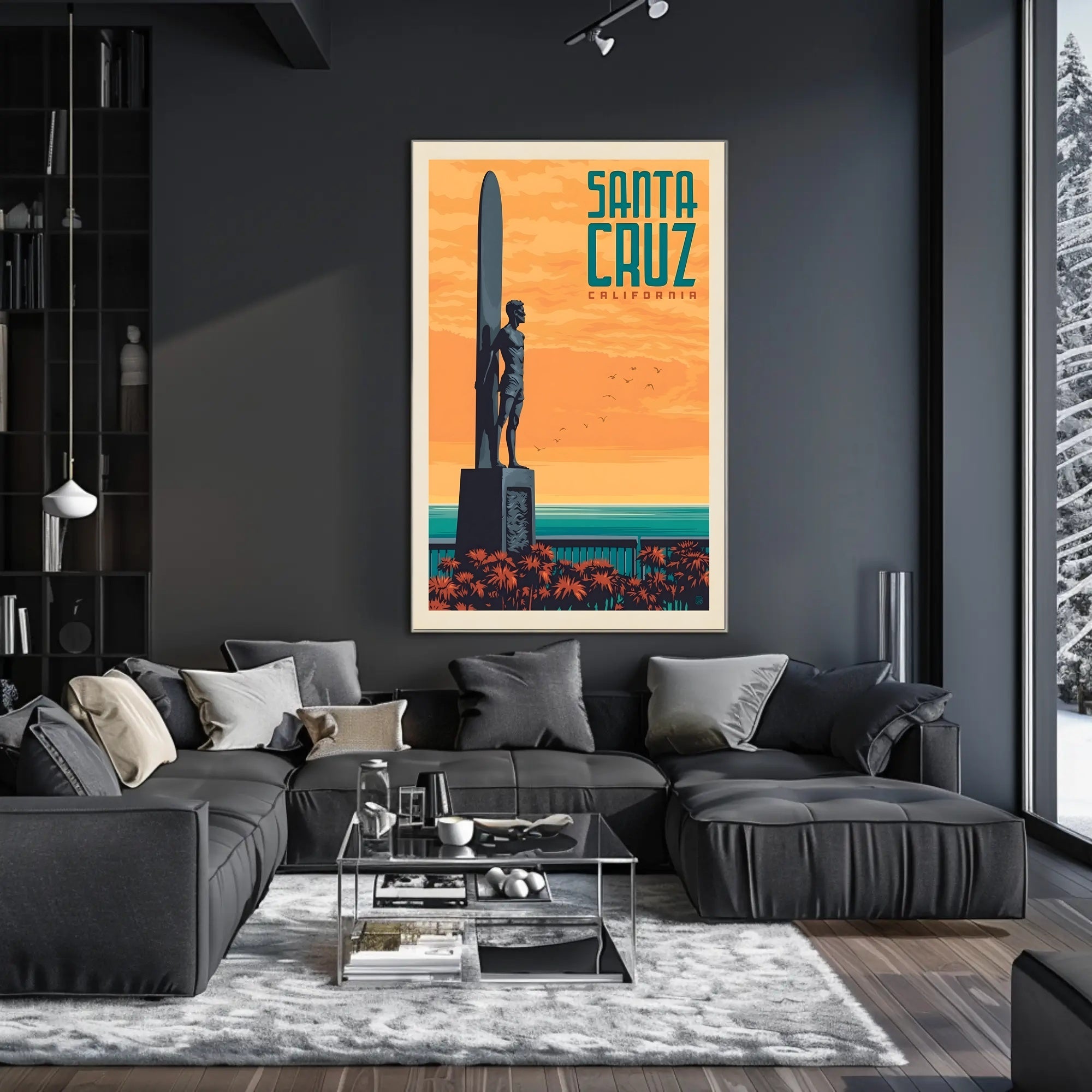 Santa Cruz Surf Culture Retro Travel Poster PosterGoat