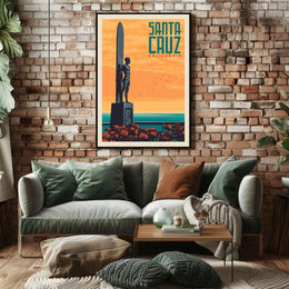 Santa Cruz Surf Culture Retro Travel Poster PosterGoat