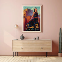 Santa Fe Mid-Century Travel Poster PosterGoat