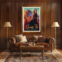 Santa Fe Mid-Century Travel Poster PosterGoat