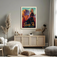 Santa Fe Mid-Century Travel Poster PosterGoat