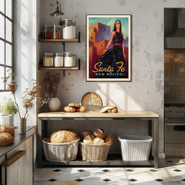 Santa Fe Mid-Century Travel Poster PosterGoat