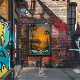 Santa Monica Pier California Vintage Travel Poster PosterGoat