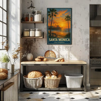 Santa Monica Pier California Vintage Travel Poster PosterGoat
