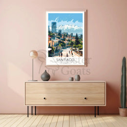 Santiago Chile Vibrant Cityscape Travel Poster PosterGoat