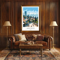 Santiago Chile Vibrant Cityscape Travel Poster PosterGoat