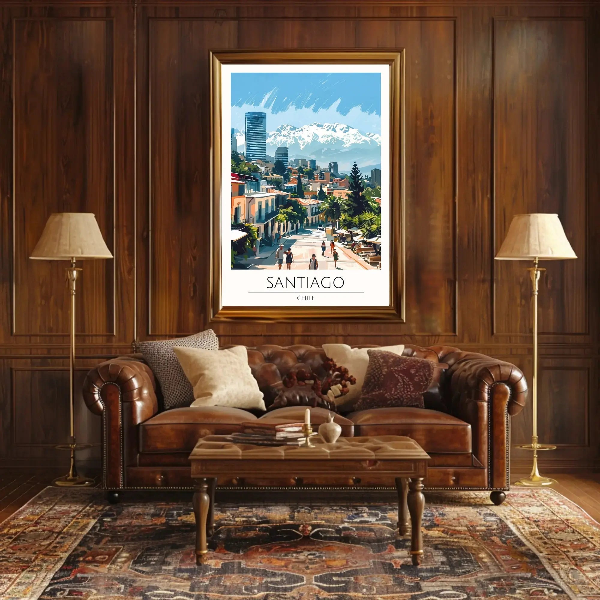 Santiago Chile Vibrant Cityscape Travel Poster PosterGoat