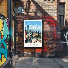 Santiago Chile Vibrant Cityscape Travel Poster PosterGoat