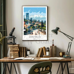 Santiago Chile Vibrant Cityscape Travel Poster PosterGoat