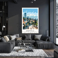Santiago Chile Vibrant Cityscape Travel Poster PosterGoat